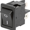 Rocker switch, black, 2 pole, On-Off, off switch, 4 (1) A/250 VAC, IP40, unlit, printed, 1852.1128
