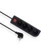 Przedłużacz z wyłącznikiem ECONOMIC 4-gniazda z/u 1,5m /H05VV-F 3x1/ czarny EPS-401,5W-2