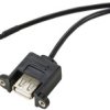 Renkforce Kabel USB USB 2.0 Złącze męskie 4 pin., Złącze żeńskie USB-A 0.60 m czarny ze złączem śrubowym RF-5719748