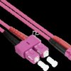 SO-LW11-005 Fiber optic patch cable, OM4, LC - SC, 0.5 m, violet