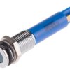 Lampka kontrolna do montażu panelowego 220V ac, niebieska 8mm LED Chrom Faston, oczko lutownicze RS PRO