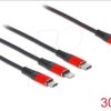 86710 Charging cable, 3in1, C to Lightning, C, Micro, 0.3 m