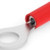 Insulated ring cable lug, 0.3-1.42 mm², AWG 22 to 16, 6.35 mm, M6, red, 2-320571-2