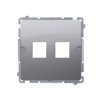 SIMON BASIC Pokrywa gniazd teleinformatycznych na Keystone płaska 2 podwójna stal inox BMPT/21 KONTAKT SIMON