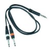 2M 6.35mm Stereo Plug to 2 x 6.35mm Mono Jack Plug Lead