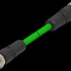 Sensor actuator cable, M12-cable plug, straight to M12-cable plug, straight, 4 pole, 1 m, FRNC, green, 4 A, TAD14747101-002