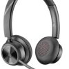 HP Poly Savi 7320 Stereo DECT Słuchawki nauszne DECT stereo czarny regulacja głośności, wyciszenie mikrofonu Komputer