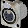 NC5FD-LX XLR panel jack, 5-pin, silver, nickel-plated, solder