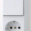 REV Komplet Wyłącznik, Przełącznik schodowy, Gniazdo elektryczne biały 0510156777 1 szt.