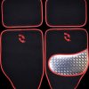 Vehicle - floor mat, aluminium-look pad, red, set of 4
