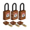 Kłódka LOTO SafeKey nylonowa, szekla 38 mm, brązowa (3 szt.), 150314