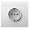 KIER Gniazdo pojedyncze z uziemieniem schuko z przesłonami biały GP-1WSP/00 OSPEL