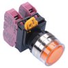 YW4L-AF2E02Q0A Amber 22mm Metal Bezel Maintained Shrouded Push Button Switch 2NC IP65 IDEC