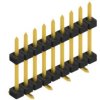 Pin header, 9 pole, pitch 2 mm, angled, black, SLY11SMD0929G
