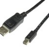 Kabel DisplayPort mini wtyk - DisplayPort wtyk 1.8m