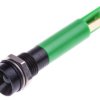 Lampka kontrolna do montażu panelowego 230V ac, zielona 8mm LED Czarny RS PRO