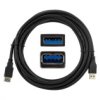 NEKU Kabel przedłużacz USB 3.0 A (wtyk / gniazdo) czarny 0,8m