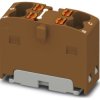 Distribution block, push-in connection, 0.14-2.5 mm², 4 pole, 17.5 A, 6 kV, brown, 1046614