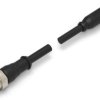 Sensor actuator cable, M8-cable socket, straight to M12-cable plug, straight, 3 pole, 2 m, PUR, black, 4 A, 2273110-5