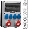 Rozdzielnica budowlana TD-S/FI hermetyczna IP44 Wyposażona + 2x32A[5P]+ 4x230V/[2P+Z] Schuko DOKTORVOLT DV-2190-D