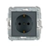 MINI Mechanizm gniazda pojedynczego z uziemieniem SCHUKO 2P+Z (przesłony torów prądowych) grafitowy mat 28MGP-1sp