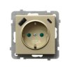 SONATA Gniazdo pojedyncze SCHUKO z przesłonami z ładowarką USB A+C 230 V szampański złoty GP-1RSPUSBAC/m/39 OSPEL