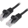 Patch cord U/UTP, Cat 6, RJ45 wtyk z obu stron, linka, CCA, 0,25m PP6U-0.25M/BK
