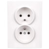 LOGI Gniazdo podwójne 2x2P+Z kompletne śrubowe 16A 250V Biały 25094