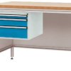 Manuflex ZB4672.5012 Gehäuse-Unterbau für ALU-Arbeitstische, Nutzhöhe 300 mm mit 3 Schubfächern, für Tischtiefe 800 mm