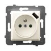 ARIA Gniazdo pojedyncze z uziemieniem z przesłonami torów prądowych z ładowarką USB ecru GP-1UZPUSB/m/27 OSPEL