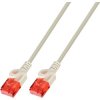 Patch cable, RJ45 plug, straight to RJ45 plug, straight, Cat 6, U/UTP, LSOH, 0.25 m, gray, 1720HF-0,25M