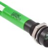 Lampka kontrolna do montażu panelowego 110V ac, zielona 8mm LED RS PRO