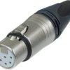 XLR jack, 6 pole, silver-plated, 1.0 mm², AWG 18, zinc die casting, NC6FSXX
