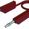 Measuring lead with (4 mm plug, spring-loaded, straight) to (4 mm plug, spring-loaded, straight), 500 mm, red, silicone, 1.0 mm²