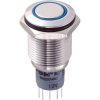 Zip Switch LAS2GQF-22E/B/12V/S/P 16mm IP67 Vandal DPDT Blue LED Flush S'Steel