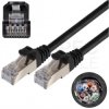 Patchcord S/FTP kat.8 PiMF kabel sieciowy LAN 2x RJ45 linka bezhalogenowy LSOH czarny 10m NEKU