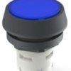 Pushbutton, unlit, waistband round, blue, mounting Ø 16.2 mm, 1.30.070.271/0600
