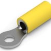 Insulated ring cable lug, 2.6-6.6 mm², AWG 12 to 10, 4.34 mm, M4, yellow, 34853