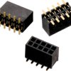 Socket header, 16 pole, pitch 1.27 mm, straight, black, 62331621021