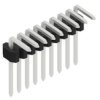 Pin header, 9 pole, pitch 1.27 mm, angled, black, 10060998