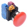 YW4B-A4E11R Red 22mm Metal Bezel Mushroom Maintained Push Button Switch 1NO-1NC IP65 IDEC