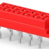 Socket housing, 10 pole, pitch 1.27 mm, straight, red, 1-338068-0