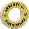 Label, Ø 60 mm, round, for emergency stop/emergency shutdown, ZBY9W3B630