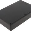 Aluminum die cast enclosure, (L x W x H) 188 x 120 x 37 mm, black (RAL 9005), IP54, 1590DDBK