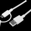 LTUB1MWH Data and charging cable, USB-A > lightning / micro-B, 1 m, white