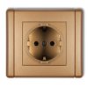 Flexi Gniazdo Pojedyncze Z/U Schuko Złoty Metalik 8Fgp-1Sp