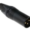 Złącze XLR 3 -pinowe Montaż na kablu Męski Czarny