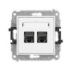 MINI Mechanizm gniazda komputerowego podwójnego 2xRJ45, kat. 7, ekranowane, 8-stykowy biały mat 25MGK-10 KARLIK