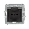 ICON Mechanizm gniazda bryzgoszczelnego z uziemieniem 2P+Z (klapka dymna, przesłony torów prądowych) szary mat 27IGPB-1zdp