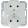 Opal Gniazdo wtyczkowe podwójne 2x2P+Z z zabezpieczeniem przeciwprzepięciowym kolor biały moduł GPT-6Z Op moduł BI